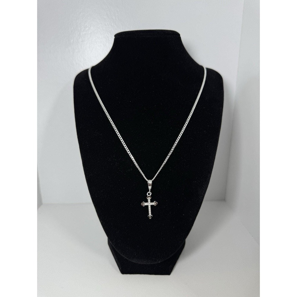 Cadena con dije de cruz de plata 925 - 24 inch